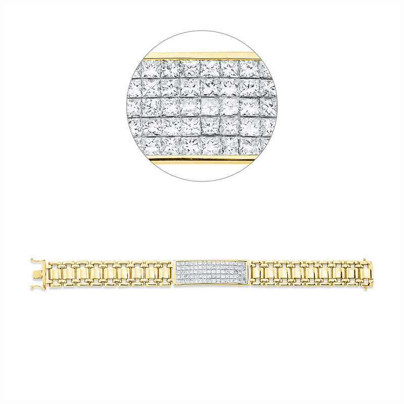 Armband 18 kt GG+WG, 80 Princ. 5,96 ct, F-vsi