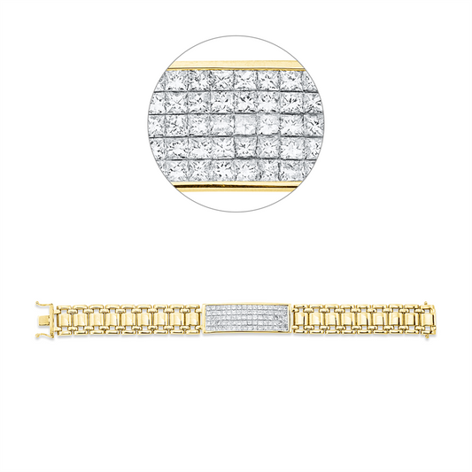 Armband 18 kt GG+WG, 80 Princ. 5,96 ct, F-vsi