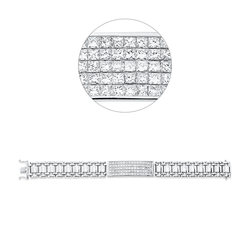 Armband 18 kt WG, 80 Princ. 5,92 ct, F-vsi