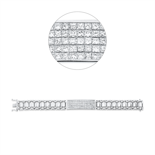 Armband 18 kt WG, 80 Princ. 5,92 ct, F-vsi