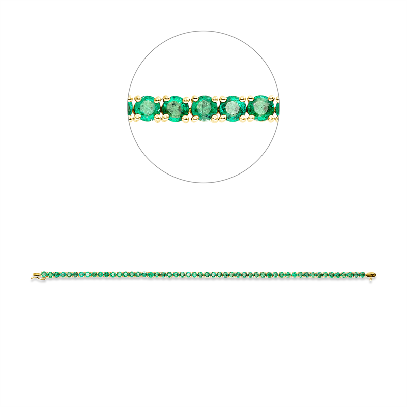 Armband 18 kt GG, 52 Smaragde 5,90 ct grün