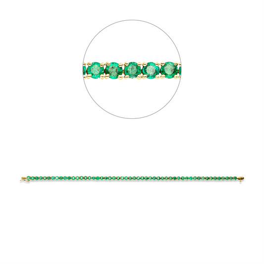 Armband 18 kt GG, 52 Smaragde 5,90 ct grün