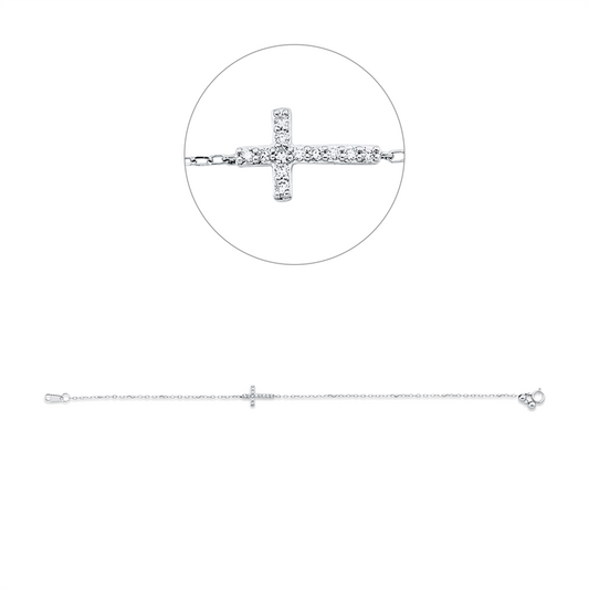 Armband 18 kt WG, 12 Brill. 0,10 ct, TW-pi