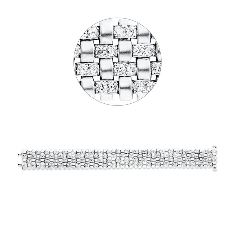 Armband 18 kt WG, 176 Brill. 9,06 ct, TW-si