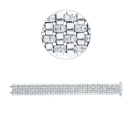 Armband 18 kt WG, 176 Brill. 9,06 ct, TW-si