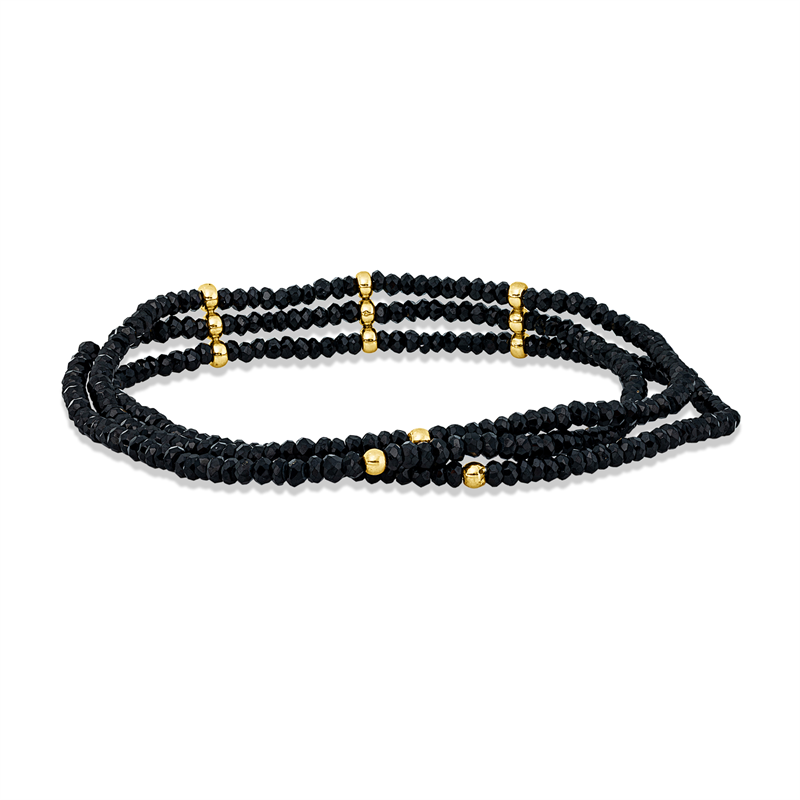 Armband 14 kt GG, 228 Spinel 34,50 ct schwarz
