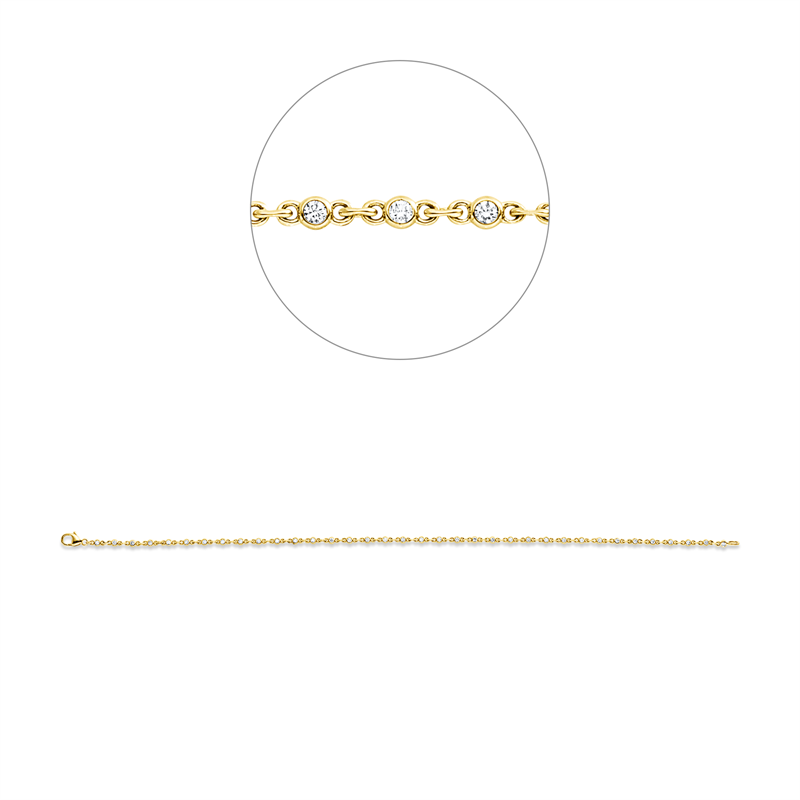 Armband 18 kt GG, 36 Brill. 0,36 ct, TW-si