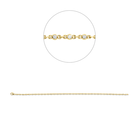 Armband 18 kt GG, 36 Brill. 0,36 ct, TW-si