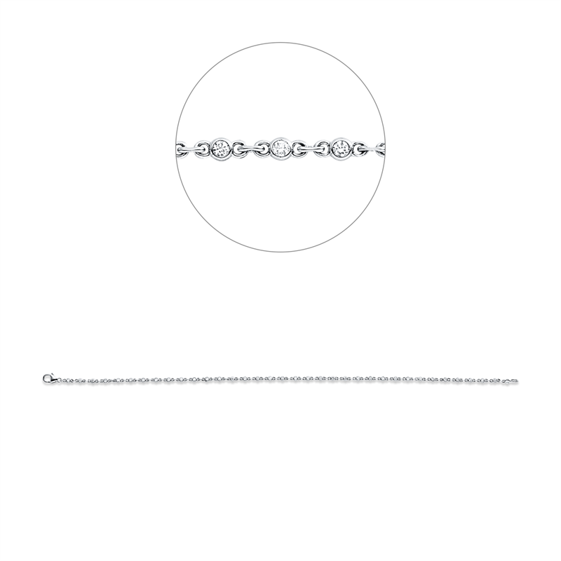 Armband 18 kt WG, 36 Brill. 0,36 ct, TW-si