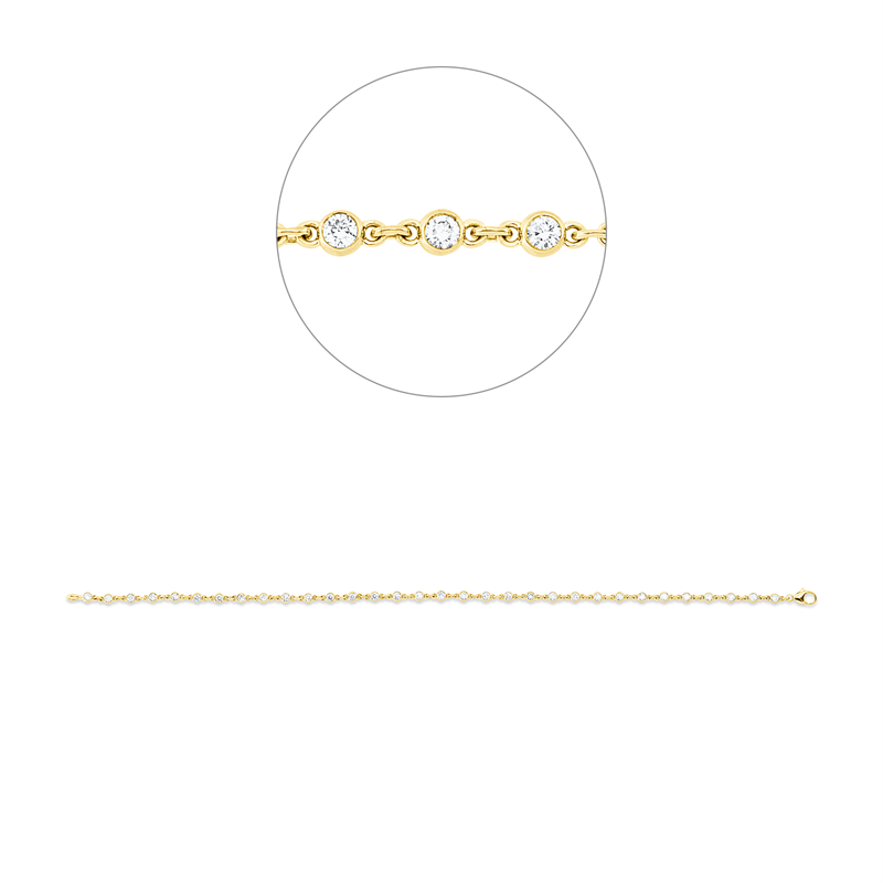 Armband 18 kt GG, 32 Brill. 0,76 ct, TW-si