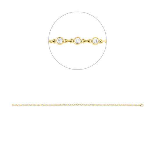 Armband 18 kt GG, 32 Brill. 0,76 ct, TW-si