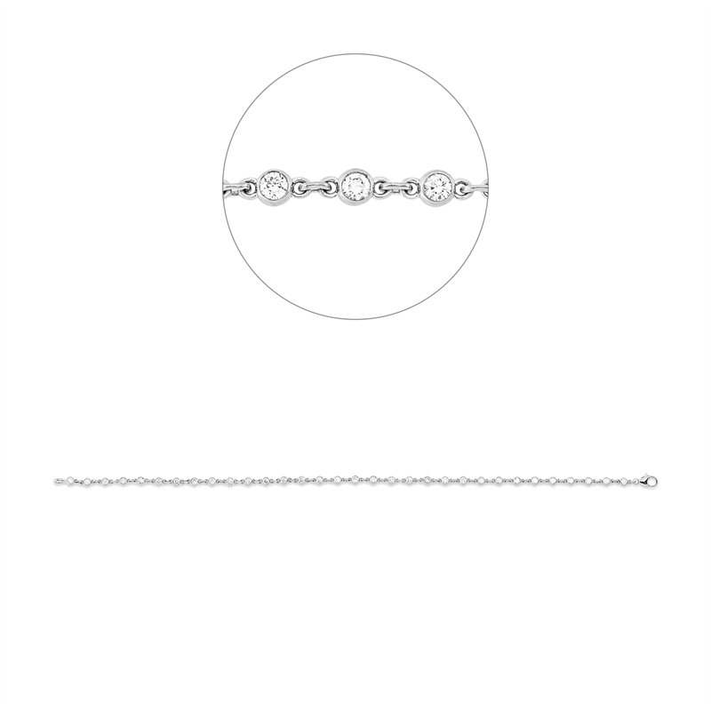 Armband 18 kt WG, 32 Brill. 0,76 ct, TW-si
