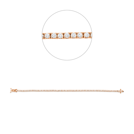 Armband 18 kt RG, 70 Brill. 2,08 ct, TW-si