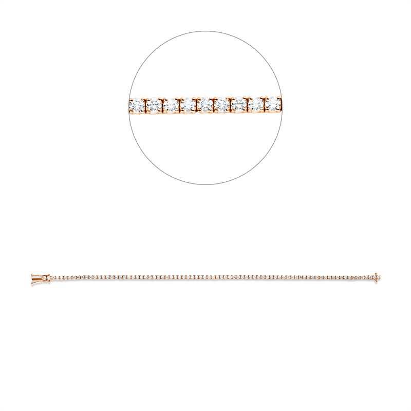 Armband 18 kt RG, 81 Brill. 2,05 ct, TW-si