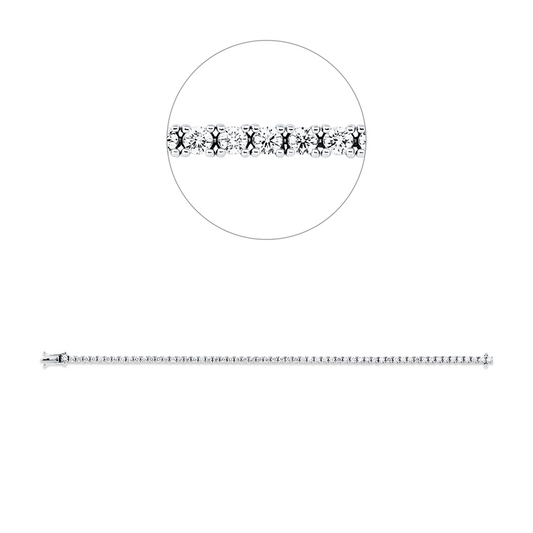 Armband 18 kt WG, 60 Brill. 3,32 ct, TW-si