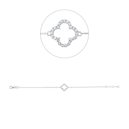 Armband 18 kt WG, mit ZÖ 16 cm + 17 cm, 24 Brill. 0,18 ct, TW-si