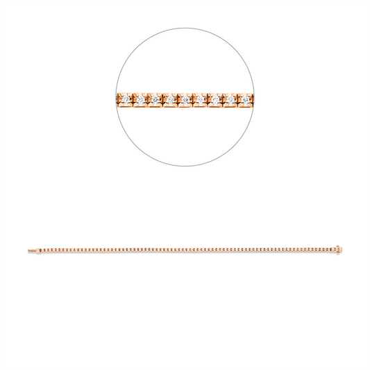 Armband 18 kt RG, 82 Brill. 0,51 ct, W-si