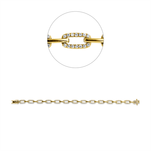 Armband 18 kt GG, 202 Brill. 1,29 ct, W-si