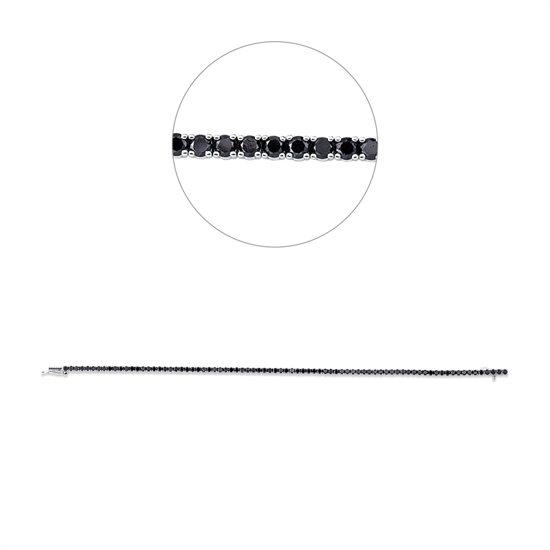 Armband 18 kt WG, 80 Brill. 3,08 ct, schwarz