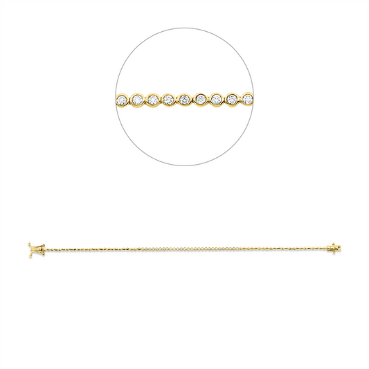 Armband 18 kt GG, 28 Brill. 0,26 ct, F-si