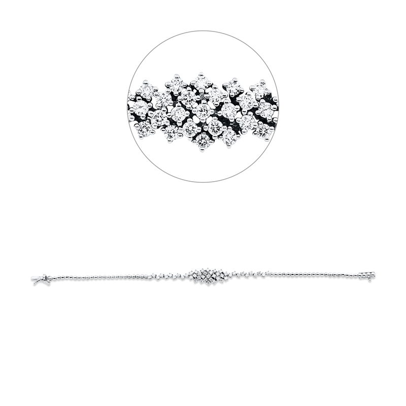 Armband 18 kt WG, 47 Brill. 0,93 ct, F-si