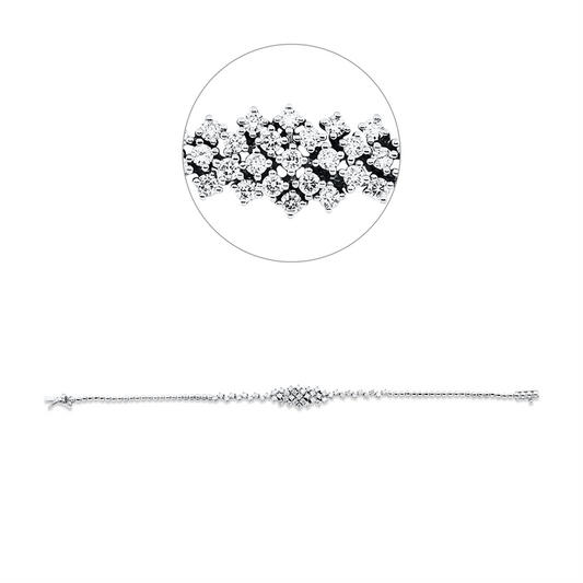 Armband 18 kt WG, 47 Brill. 0,93 ct, F-si