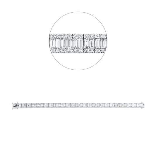 Armband 18 kt WG, 103 Bag. 4,90 ct, F-vsi, 208 Brill. 1,61 ct, F-si