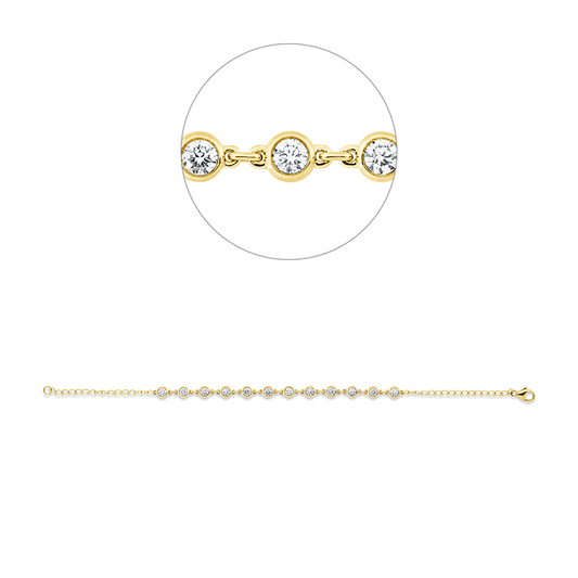 Armband 18 kt GG, 12 Brill. 1,20 ct, TW-si