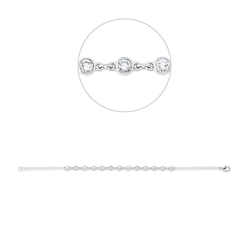Armband 18 kt WG, 13 Brill. 1,00 ct, TW-si