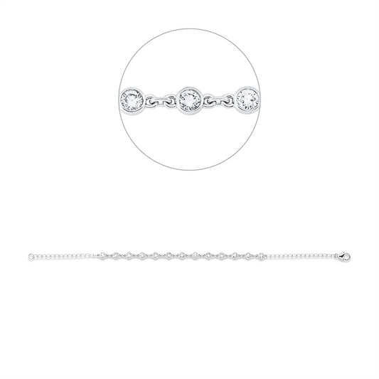 Armband 18 kt WG, 13 Brill. 1,00 ct, TW-si