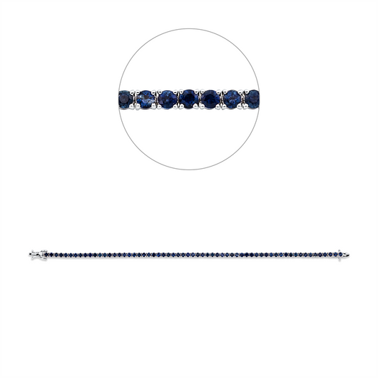 Armband 18 kt WG, 61 Saphire 3,87 ct blau