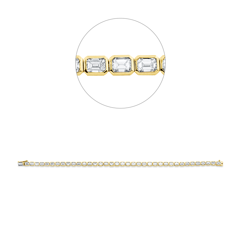 Armband 18 kt GG+WG, 37 Sm.schliff 7,14 ct, TW-si