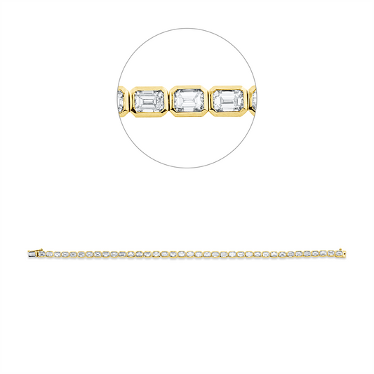Armband 18 kt GG+WG, 37 Sm.schliff 7,14 ct, TW-si