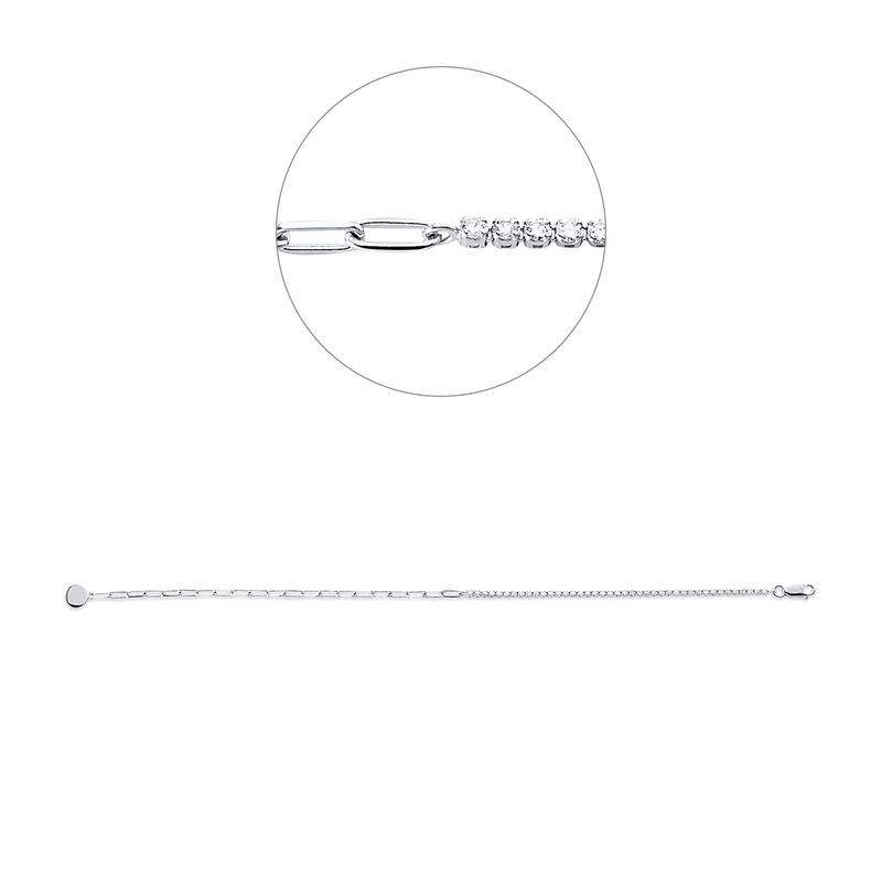 Armband 18 kt WG, 41 Brill. 0,52 ct, TW-si
