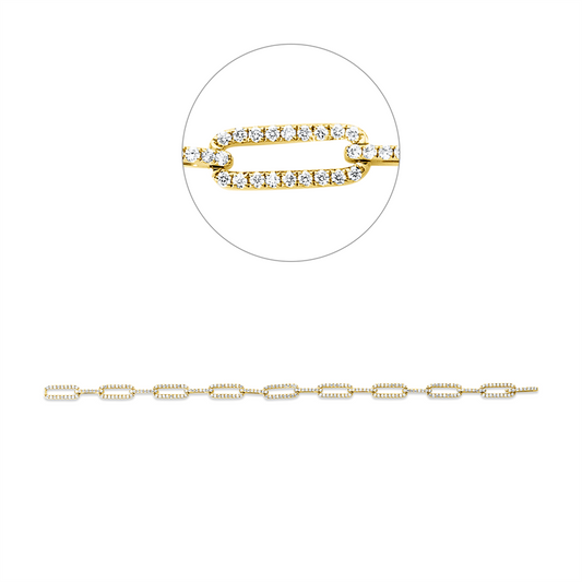Armband 18 kt GG, 234 Brill. 1,40 ct, TW-si