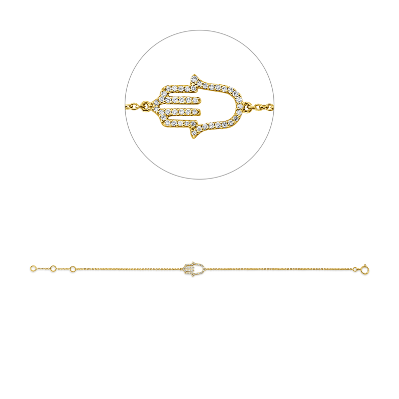 Armband 18 kt GG, 45 Brill. 0,09 ct, TW-si