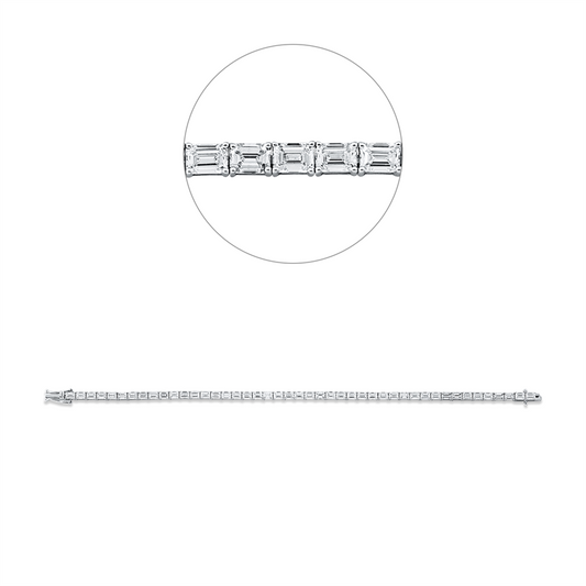 Armband 18 kt WG, 45 Sm.schliff 6,56 ct, TW-vsi/si