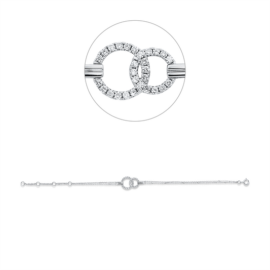 Armband 18 kt WG, 28 Brill. 0,24 ct, W-si