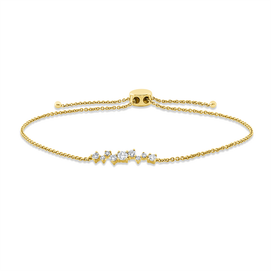 Armband 18 kt GG, 9 Brill. 0,21 ct, I-si