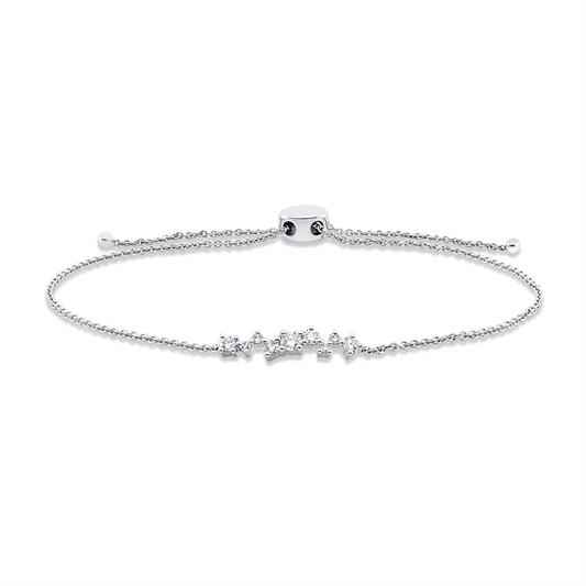 Armband 18 kt WG, 9 Brill. 0,21 ct, TW-si