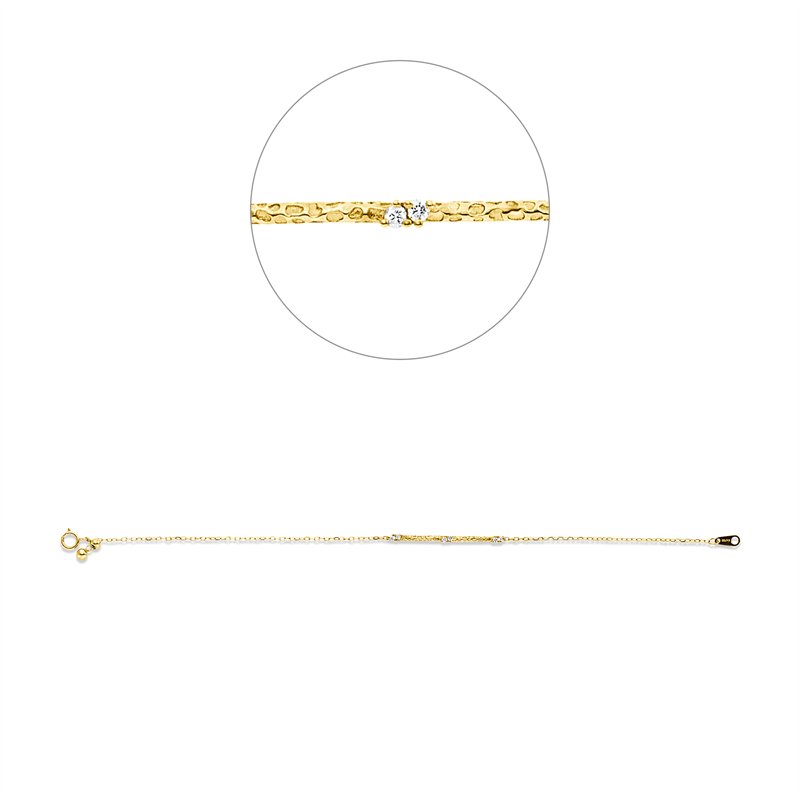 Armband 18 kt GG, 6 Brill. 0,07 ct, TW-pi