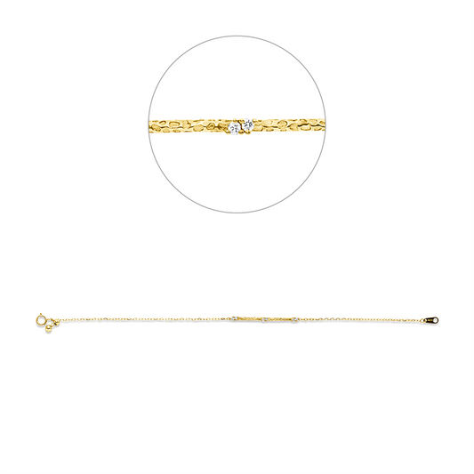Armband 18 kt GG, 6 Brill. 0,07 ct, TW-pi