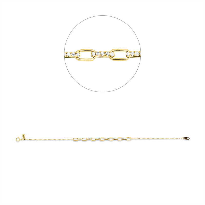 Armband 18 kt GG, 30 Brill. 0,18 ct, TW-si