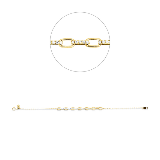 Armband 18 kt GG, 30 Brill. 0,18 ct, TW-si