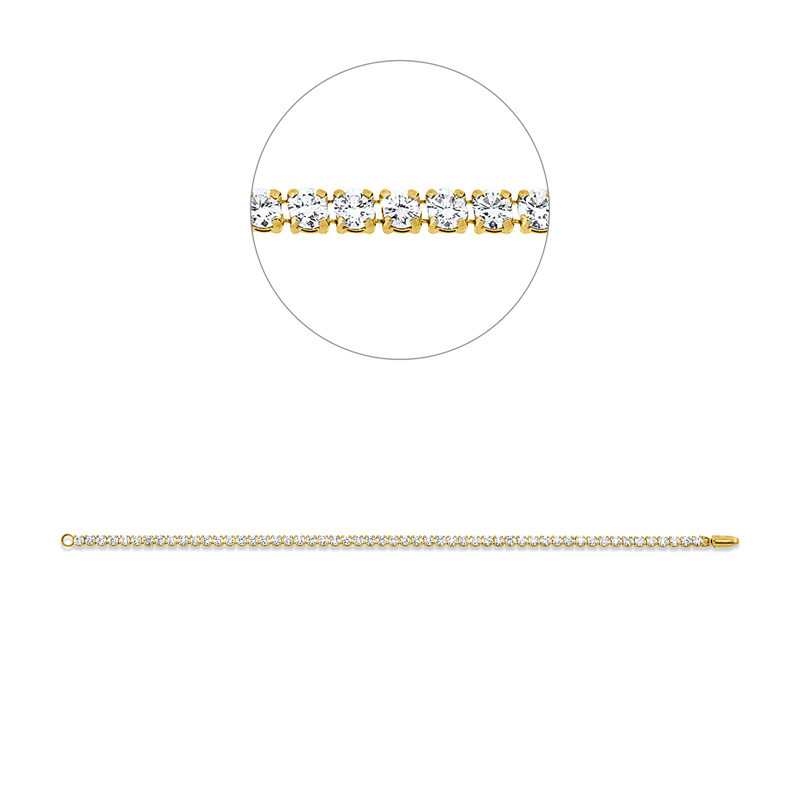 Armband 18 kt GG, 54 Brill. 3,71 ct, F-si