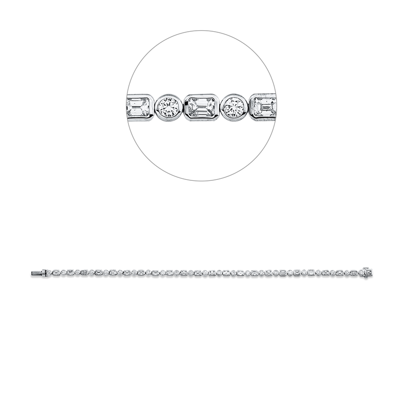 Armband 950 Pt WG+P950, 23 Sm.schliff 2,62 ct, TW-si, 23 Brill. 1,06 ct, TW-si