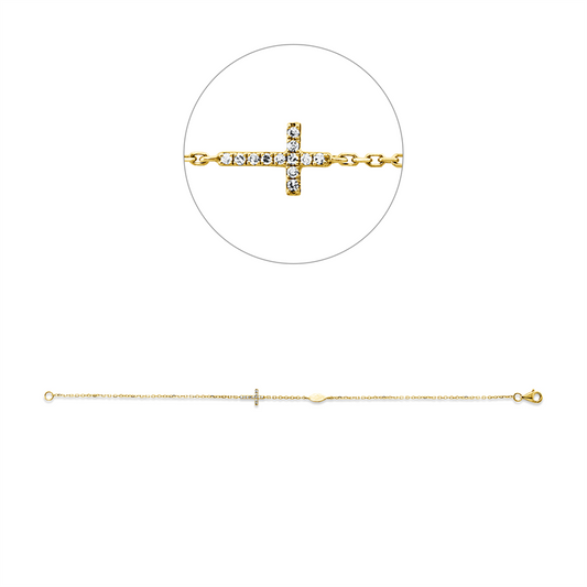 Armband 14 kt GG, 12 Dia. 0,04 ct, TW-si