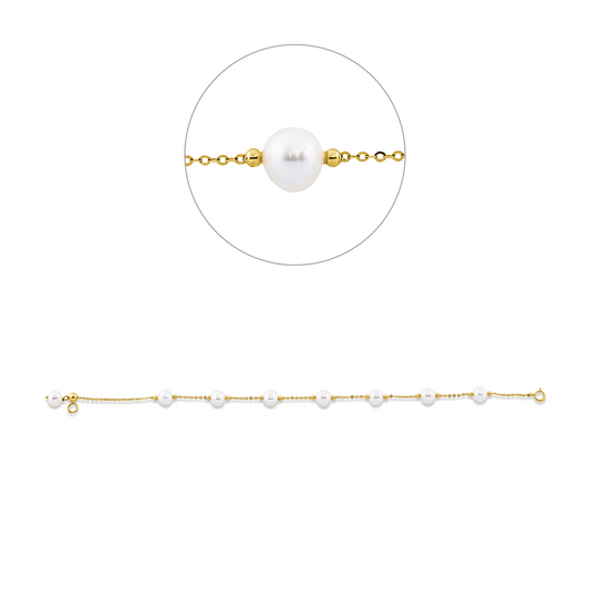 Armband 18 kt GG, 8 SW weiß 6 mm
