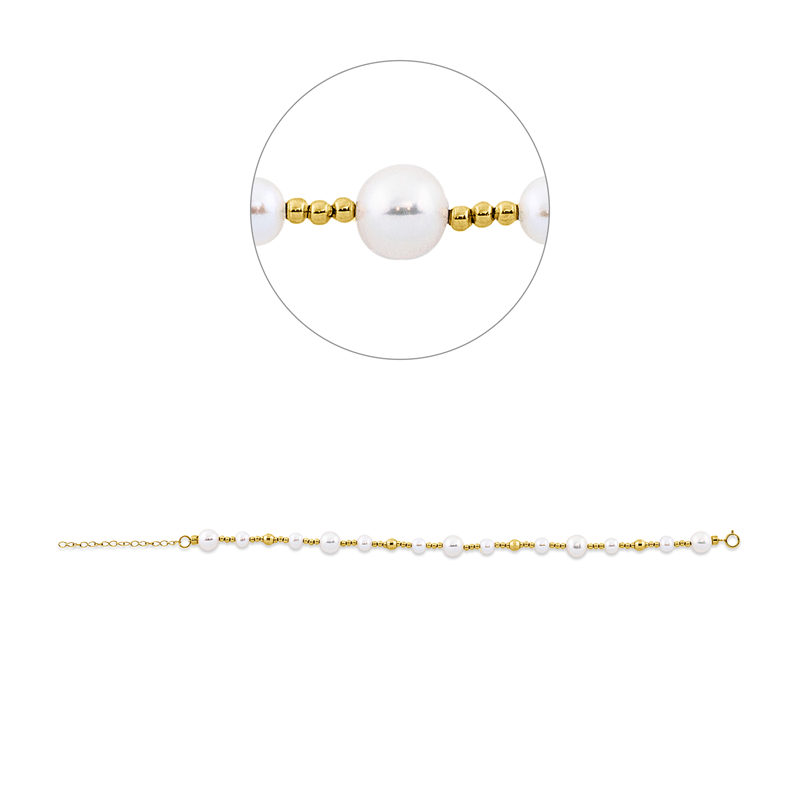 Armband 18 kt GG, mit ZÖ 18 cm, 5 SW weiß 7 mm, 8 SW weiß 5 mm