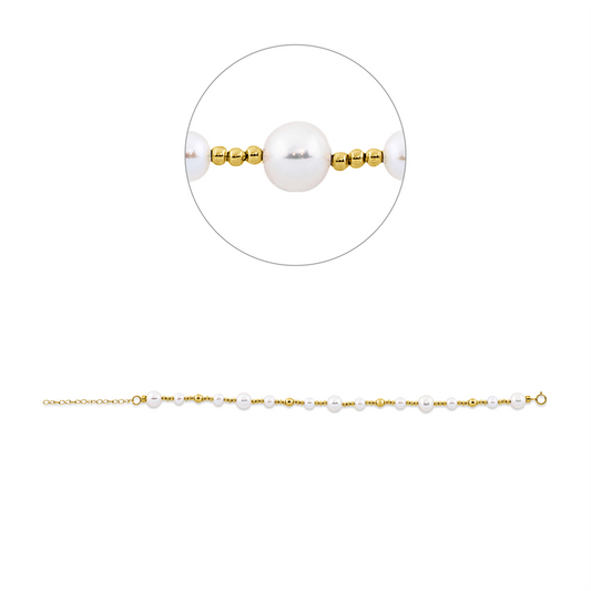 Armband 18 kt GG, mit ZÖ 18 cm, 5 SW weiß 7 mm, 8 SW weiß 5 mm